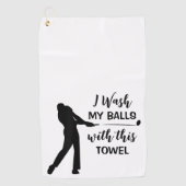 Funny Quote Black Script Golf Towel Golfhanddoek (Voorkant)