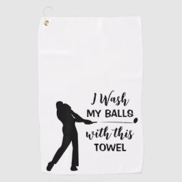 Funny Quote Black Script Golf Towel Golfhanddoek