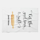 Funny Quote Black White Baker Theedoek (Horizontaal)