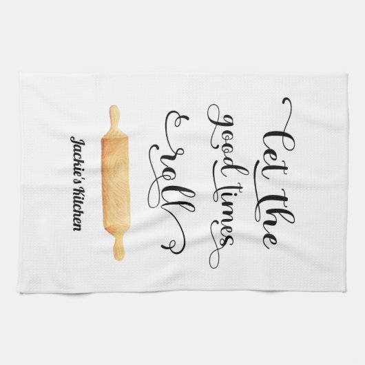 Funny Quote Black White Baker Theedoek (Horizontaal)