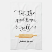 Funny Quote Black White Baker Theedoek (Verticaal)