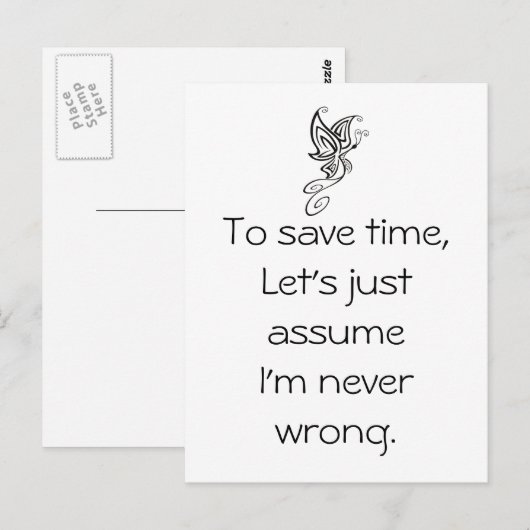 Funny Quote Briefkaart (Voorkant / Achterkant)