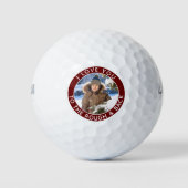 Funny Quote Burgundy White Aangepaste Kinder foto Golfballen (Voorkant)