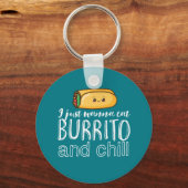 Funny Quote Burrito en Mexican Food Lover Sleutelhanger (Voorkant)