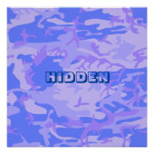 Funny Quote Camouflage Pastel Blauw Abstract Perfect Poster (Voorkant)