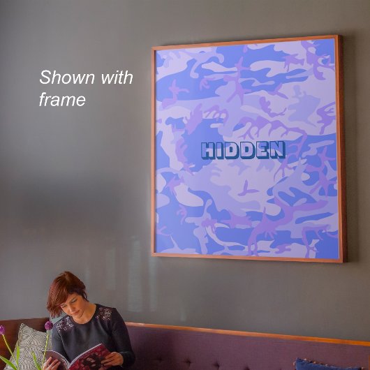 Funny Quote Camouflage Pastel Blauw Abstract Perfect Poster