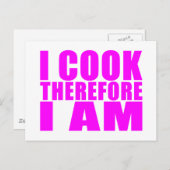 Funny Quote Chefs : Ik cook dus ik ben Briefkaart (Voorkant / Achterkant)