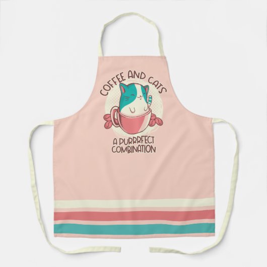 Funny Quote Coffee en Katten Schort (Voorkant)