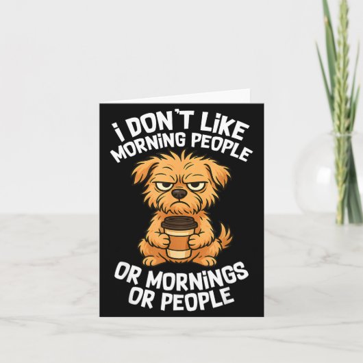 Funny Quote Coffee Sleepy Cute Dog Puppy Lover Gif Kaart (Voorkant)
