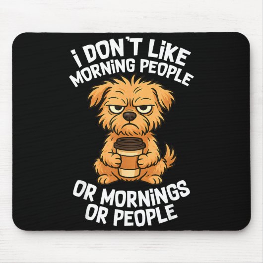 Funny Quote Coffee Sleepy Cute Dog Puppy Lover Gif Muismat (Voorkant)