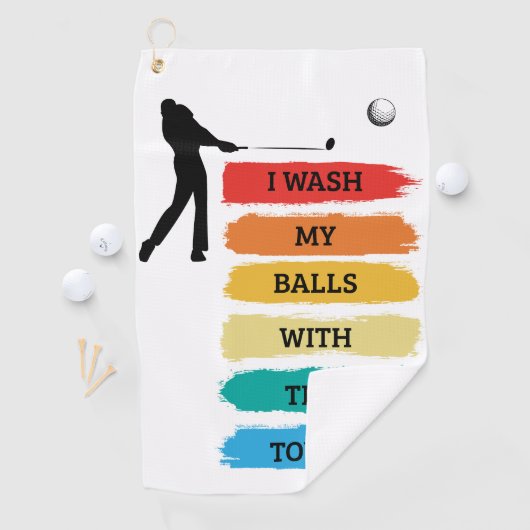 Funny Quote Colorful Design Golf Towel Golfhanddoek (Insitu)