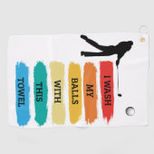Funny Quote Colorful Design Golf Towel Golfhanddoek (Horizontaal)