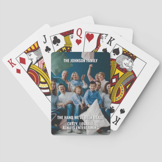 Funny Quote Custom Family Foto Name Pokerkaarten (Achterkant)