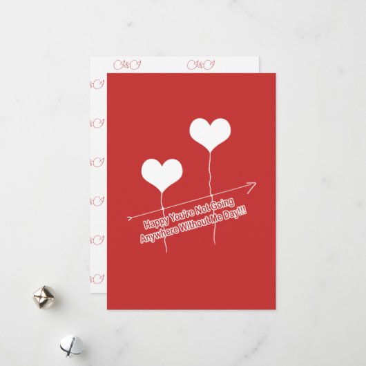 Funny Quote en Heart Shaped Balloons Feestdagenkaart (Voorkant / Achterkant in situ)