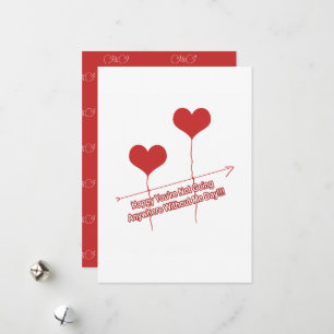 Funny Quote en Heart Shaped Balloons Holiday Car Feestdagenkaart