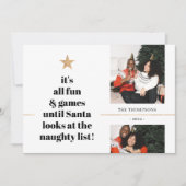 Funny Quote Family Photo Minimalist Gold Glitter Feestdagenkaart (Voorkant)