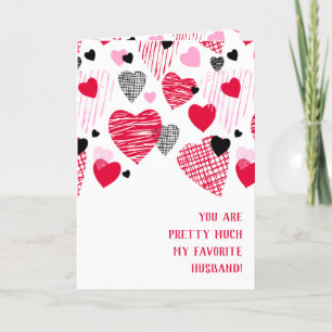 Funny Quote Favoriete Husband Red Heart Valentijns Feestdagen Kaart