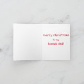Funny Quote for Bonus Dad Christmas Card Kaart (Binnen)