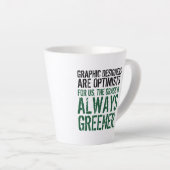 Funny Quote: Grafische ontwerpers zijn optimisten Latte Mok (Rechterhoek)