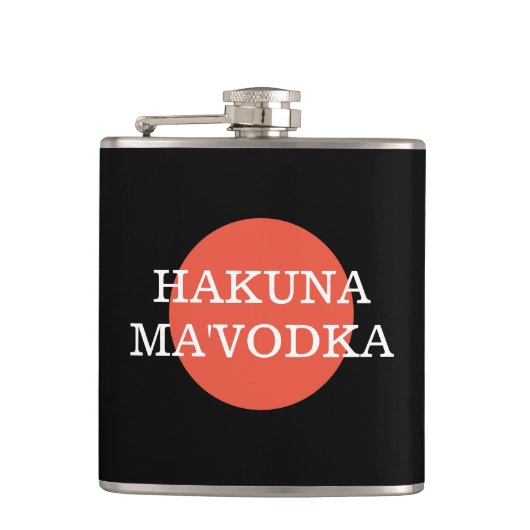 Funny Quote Hakuna Ma'Vodka Drink Parody Heupfles (Voorkant)