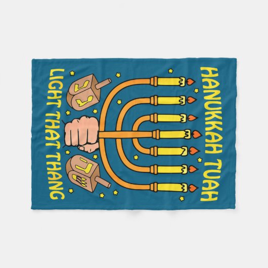 Funny Quote Hanukkah Tuah Light That Thang Design  Fleece Deken (Voorkant (Horizontaal))