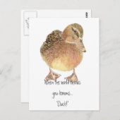 Funny Quote, het leven werpt Lemon, Duck, Humor Briefkaart (Voorkant / Achterkant)