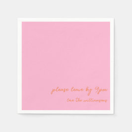 Funny Quote Introvert Humor Custom Pink Orange Servet