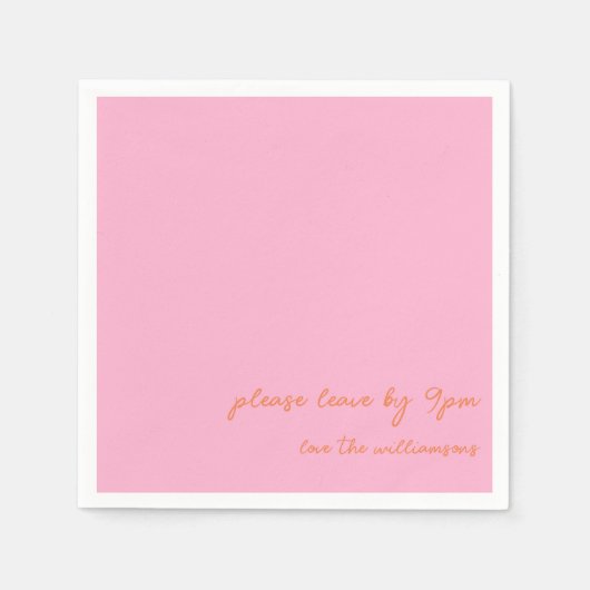 Funny Quote Introvert Humor Custom Pink Orange Servet (Voorkant)