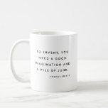 Funny Quote Inventor Engineer minimalist esthetisc Koffiemok<br><div class="desc">Een van de minder bekende,  maar hete en inzichtelijke citaten van Edison - Om te ontluiken,  heb je een goede verbeelding en een stapel brokken nodig - in een zwarte en witte moderne,  minimalistische typografische stijl. Geweldige inspiratie voor uitvinders,  ingenieurs,  creatieve denkers en meer.</div>