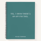 Funny Quote is een Blauwgroen applicatie Notitieboek (Voorkant)