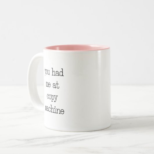 Funny Quote Kantoor Gezegde waar je me had Tweekleurige Koffiemok (Voorkant links)