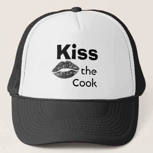 Funny Quote Kiss citaat Cook Cute Trucker Pet (Voorkant)