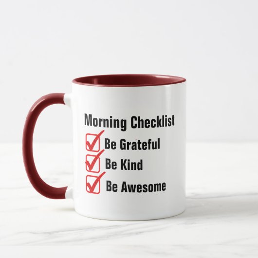 Funny quote koffie mok-Morning checklist Mok (Links)