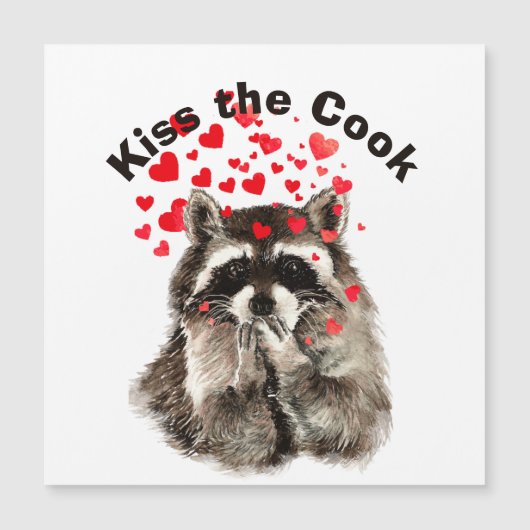 Funny Quote Kus the Cook Cute Raccoons, Animal (Voorkant)