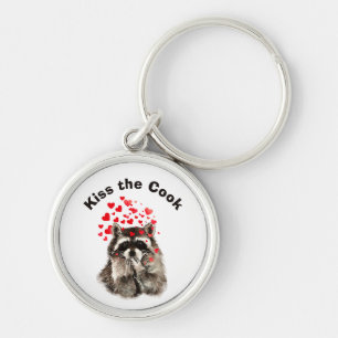 Funny Quote Kus the Cook Cute Raccoons, Animal Ke Sleutelhanger