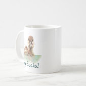 Funny Quote, Life Sucks, Angry Duck, Bird Mok (Voorkant links)