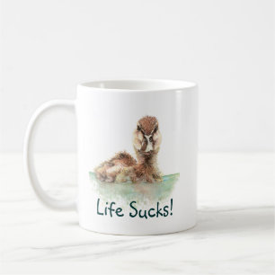 Funny Quote, Life Sucks, Angry Duck, Bird Mok