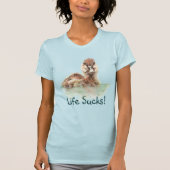 Funny Quote, Life Sucks, Angry Duck, Bird T-shirt (Voorkant)