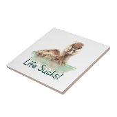 Funny Quote, Life Sucks, Angry Duck, Bird Tegeltje (Zijkant)
