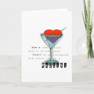 Funny Quote Martini Glass Greeting Card Kaart