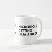 Funny Quote Microbiology die Cilia en Cilia krijgt Koffiemok (Voorkant rechts)
