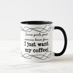 Funny Quote Mok zwarte en witte koffie voor vrouwe