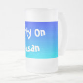 Funny Quote Party on Jouw naam blended Blue Matglas Bierpul (Voorkant rechts)