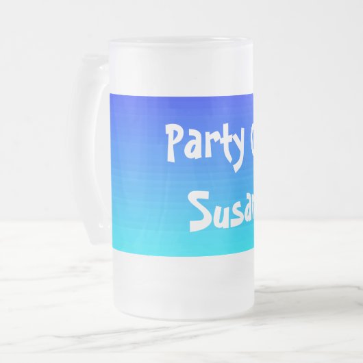 Funny Quote Party on Jouw naam blended Blue Matglas Bierpul (Voorkant links)