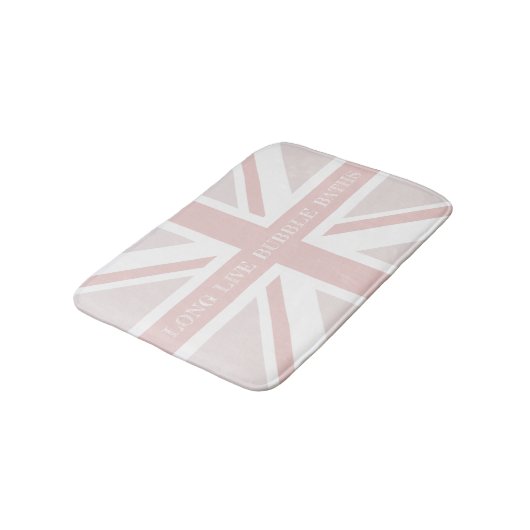 Funny Quote Pink Union Jack Flag Bath Mat (Gekanteld)