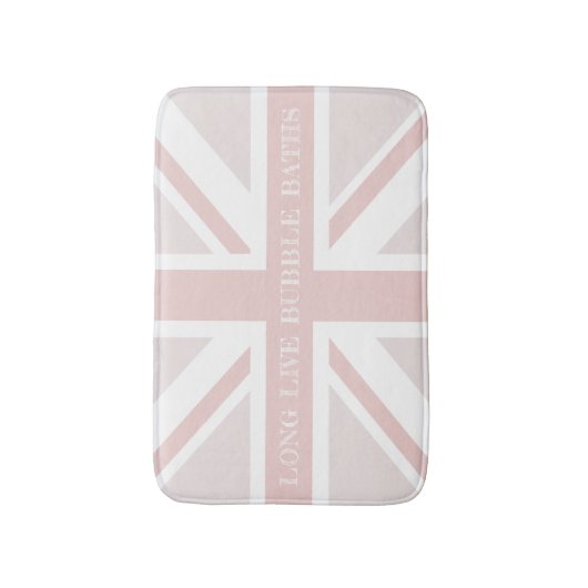 Funny Quote Pink Union Jack Flag Bath Mat (Voorkant Verticaal)