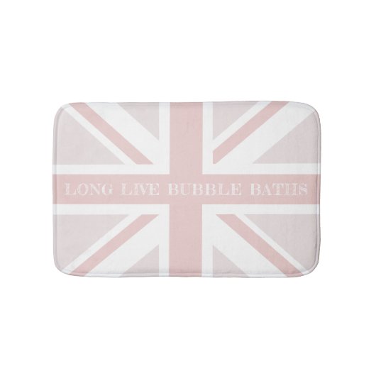 Funny Quote Pink Union Jack Flag Bath Mat (Voorkant)