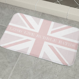 Funny Quote Pink Union Jack Flag Bath Mat