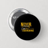Funny Quote Play Never Underestimate A Girl With A Ronde Button 5,7 Cm (Voorkant /achterkant)