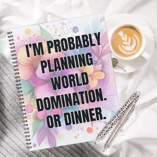 Funny Quote Playful Watercolor Floral Notitieboek